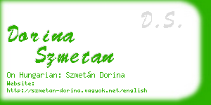 dorina szmetan business card