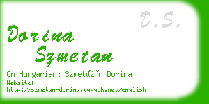 dorina szmetan business card